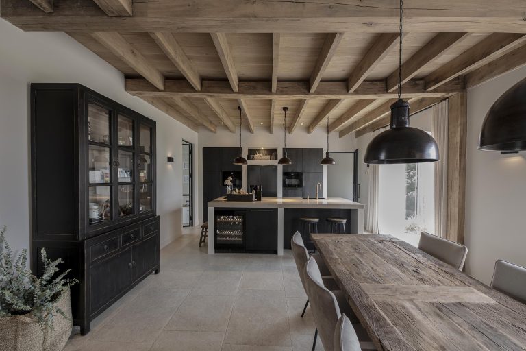 Landelijke keuken ontwerp interieur boerderij